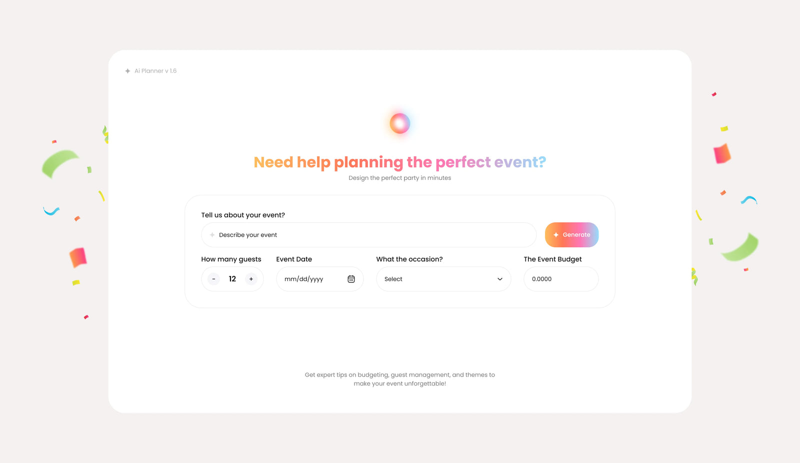 Effortless Party Planning with Our AI Party Planner