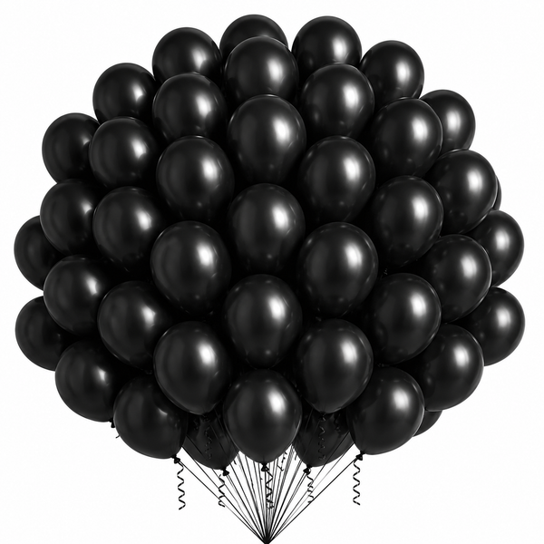12-Inch Chrome Latex Balloon in Black