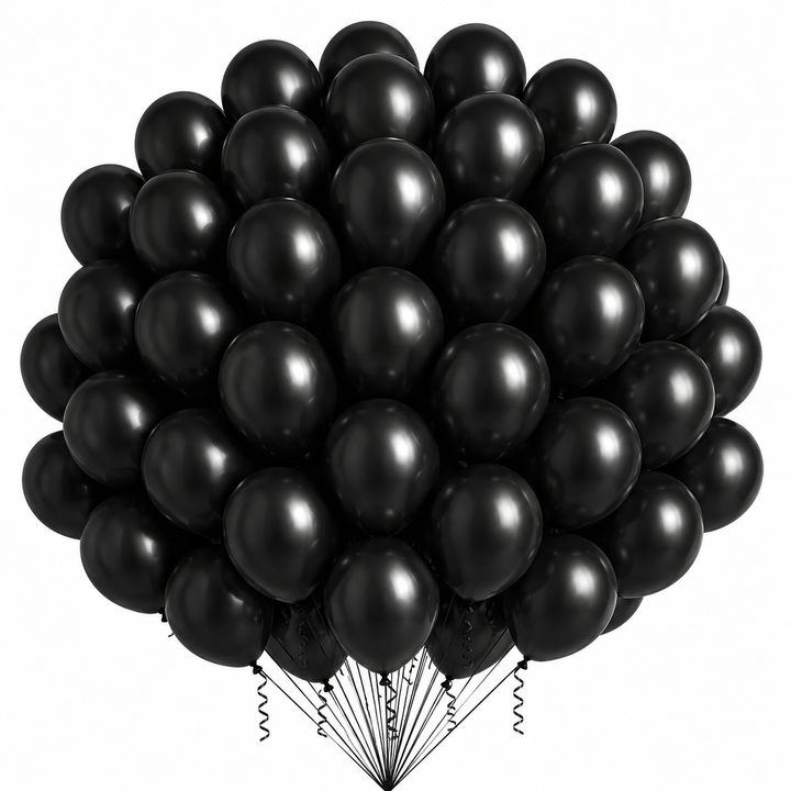 12-Inch Chrome Latex Balloon in Black