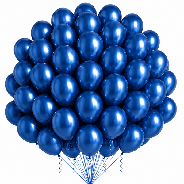 12-Inch Chrome Latex Balloon in Ble