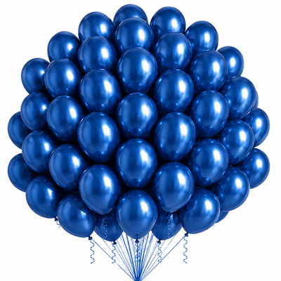 12-Inch Chrome Latex Balloon in Ble