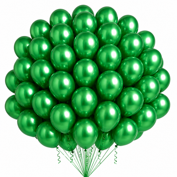 12-Inch Chrome Latex Balloon in Green
