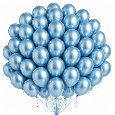 12-Inch Chrome Latex Balloon in Light Blue