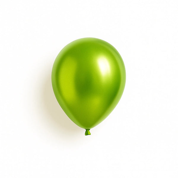 12-Inch Chrome Latex Balloon in Lime Green