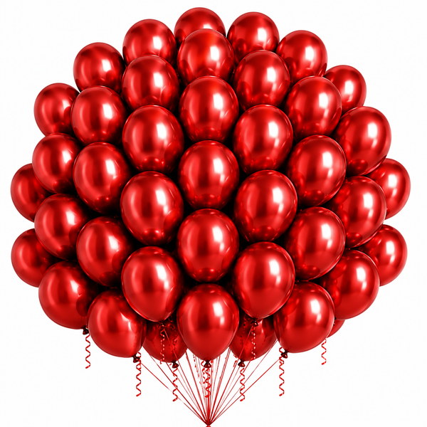 12-Inch Chrome Latex Balloon in Red
