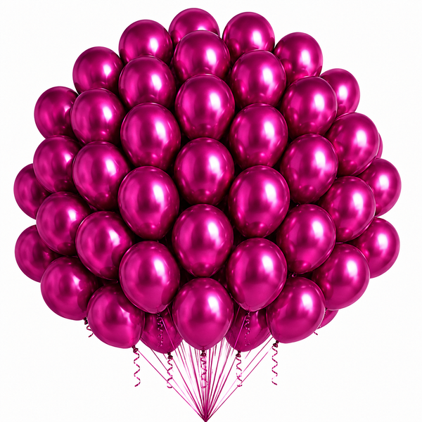 12-Inch Chrome Latex Balloon in Magenta