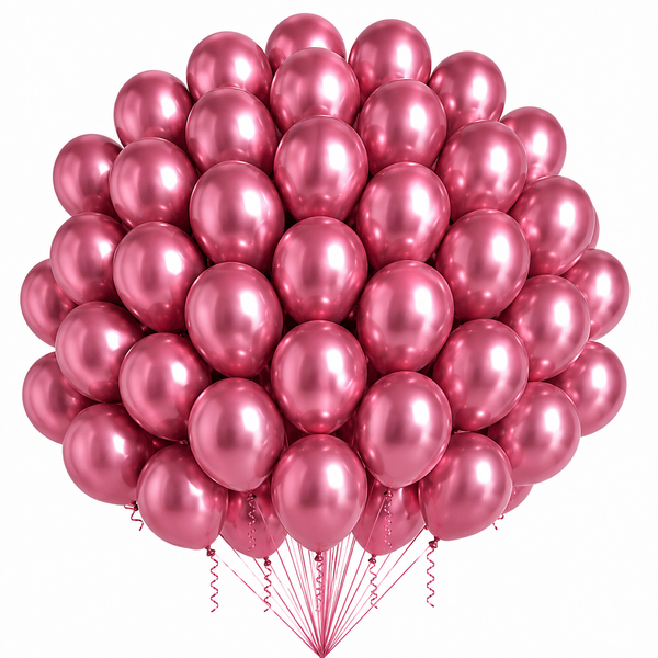 12-Inch Chrome Latex Balloon in Pink