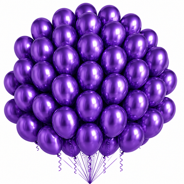 12-Inch Chrome Latex Balloon in Purple