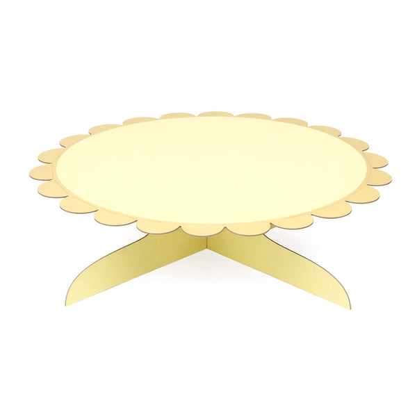 12 Inch Yellow Paper Cake Stand with Gold Edge