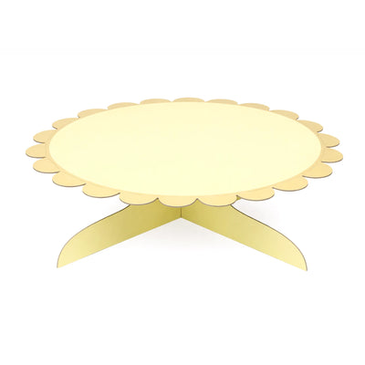 12 Inch Yellow Paper Cake Stand with Gold Edge