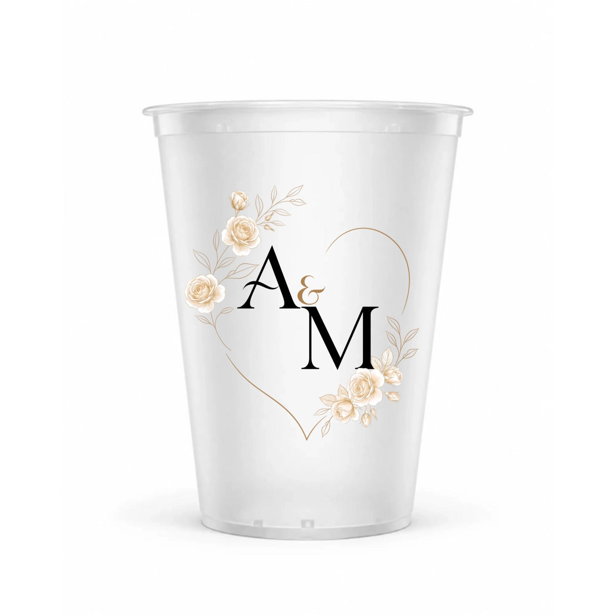 Custom Wedding Cups - Personalized Frosted Monogram Cups