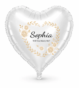 White Rose Proposal Personalized Balloon — original artwork on balloon