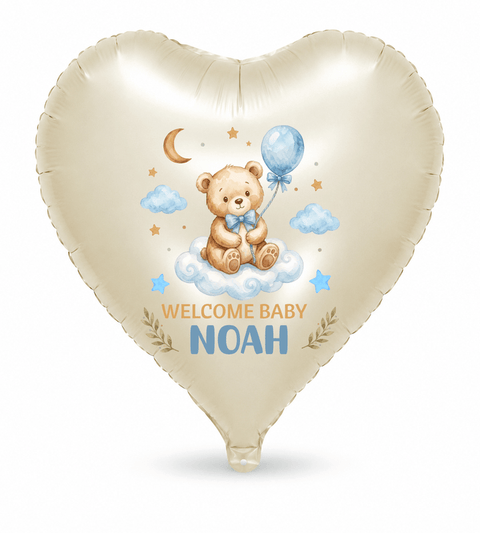 Welcome Baby Personalized Balloon — Blue, Pink or Sage