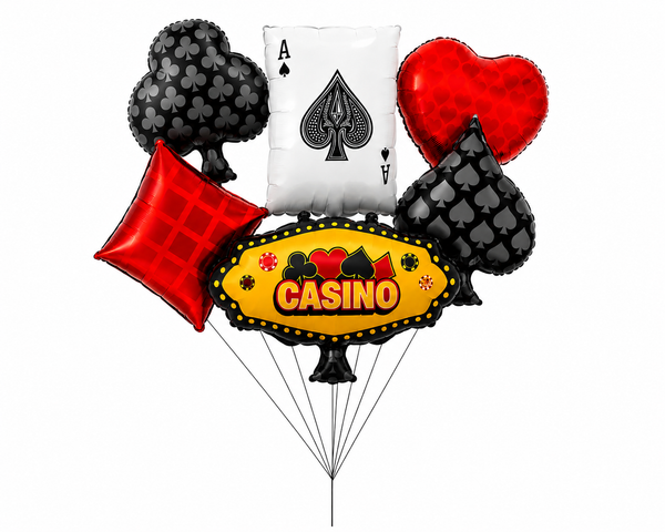 Casino Party Balloon Bouquet Set