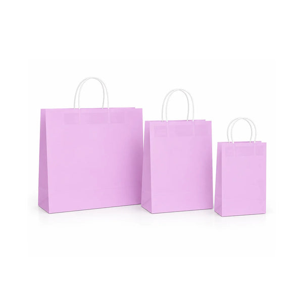 Purple Paper Gift Bags with Handles, 15 Pack – Small Medium Large Sizes
