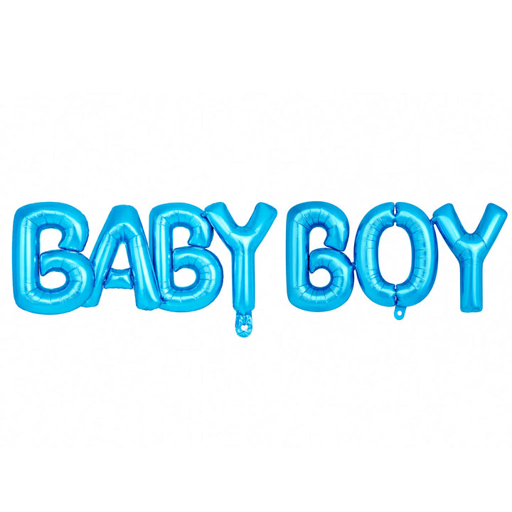 Baby Boy Blue Letter Foil Balloon Banner for Baby Shower Decorations