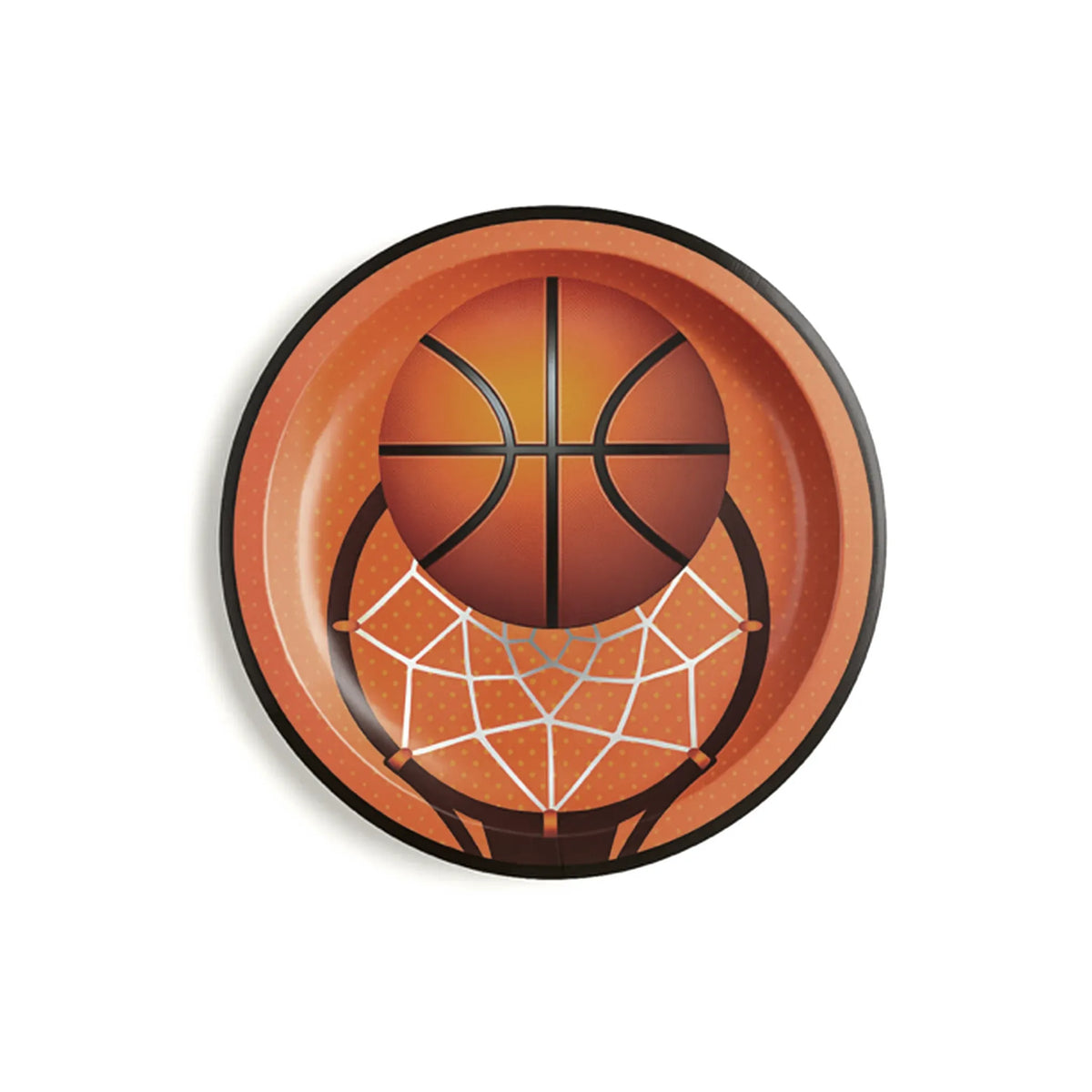 Basketball Hoop Paper Plate, 9-inch – Slam Dunk Party Plate
