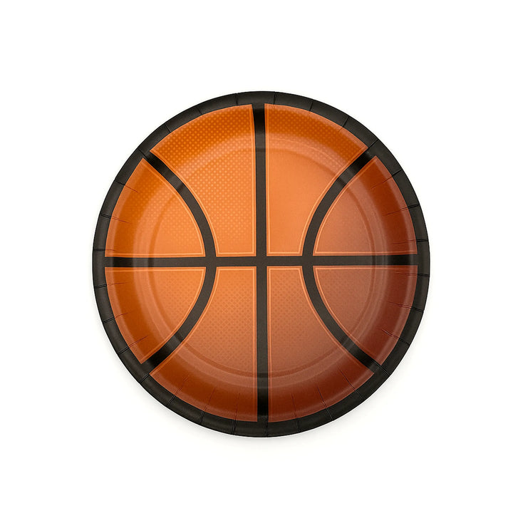 Basketball Round Paper Plate, 7-inch – Sports Birthday Plate