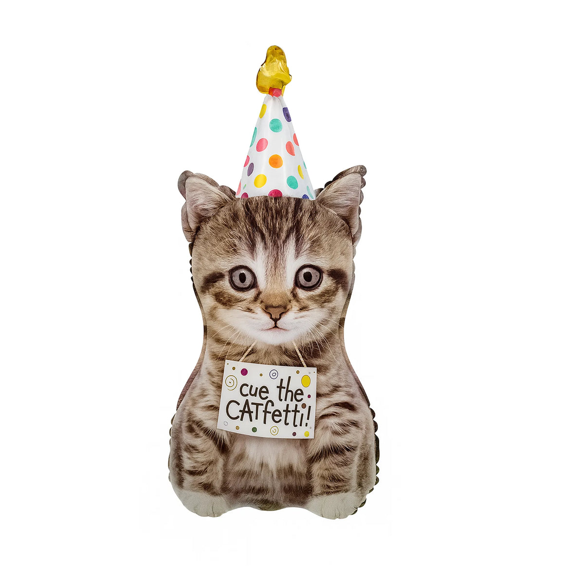 Birthday Cat Foil Balloon with party hat, 30-inch