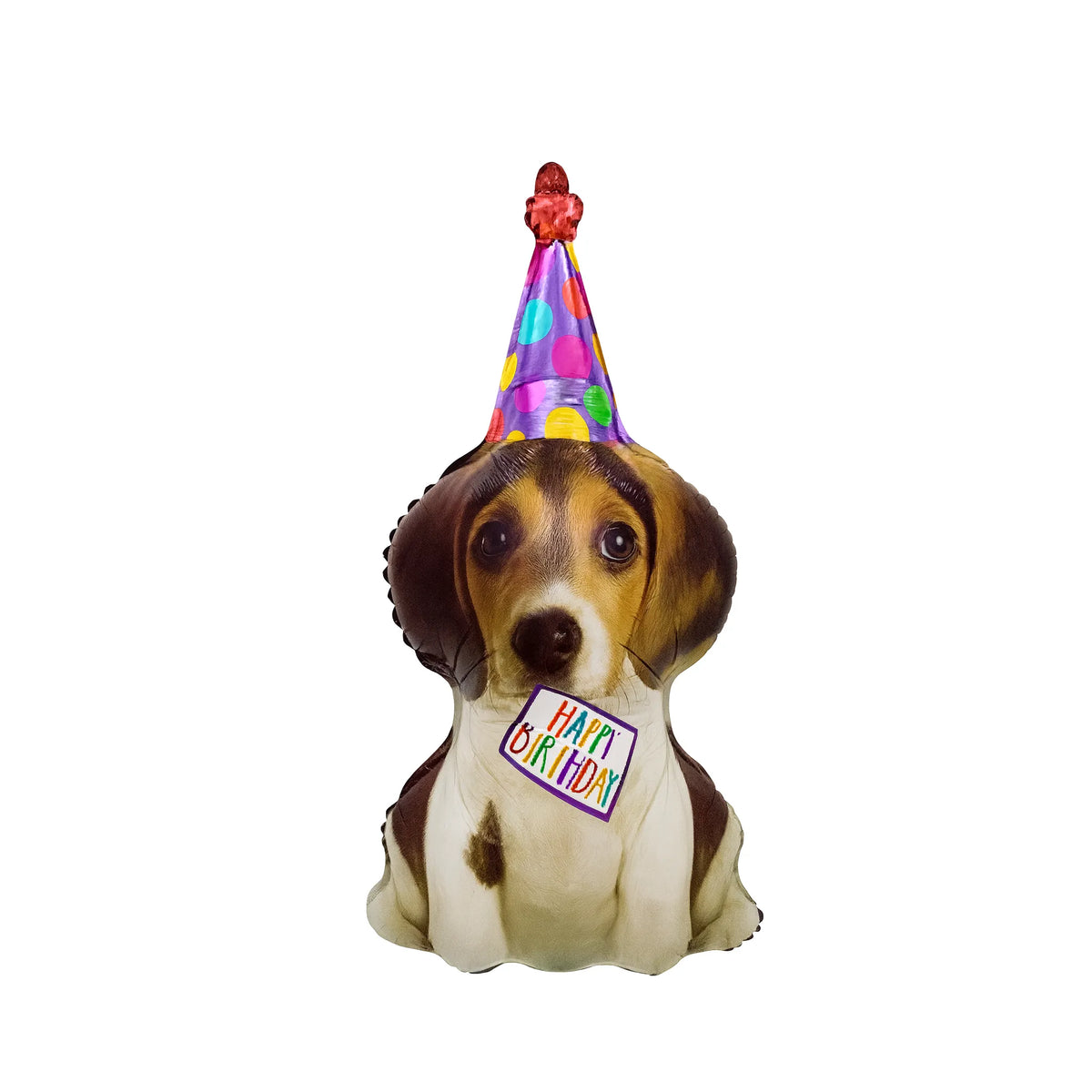 Birthday Dog Foil Balloon with party hat, 30-inch