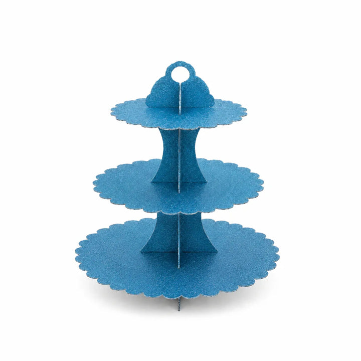 3 Tier Cupcake Stand with Scalloped Edges for Party Dessert Display