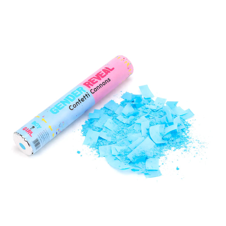 Blue Gender Reveal Powder Confetti Cannon for Boy Baby Reveal Celebration