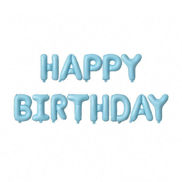 Blue Happy Birthday Foil Balloon Banner for Boys Birthday Party Decorations
