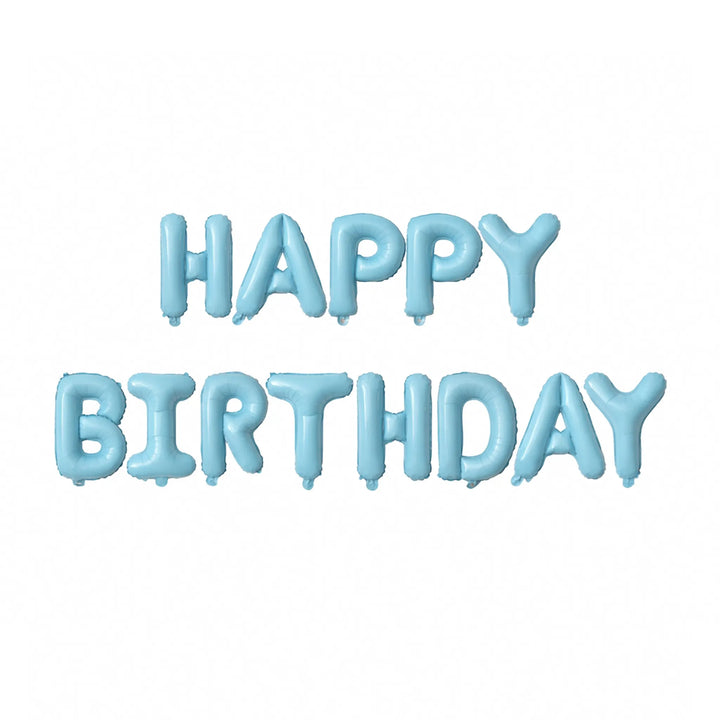 Blue Happy Birthday Foil Balloon Banner for Boys Birthday Party Decorations