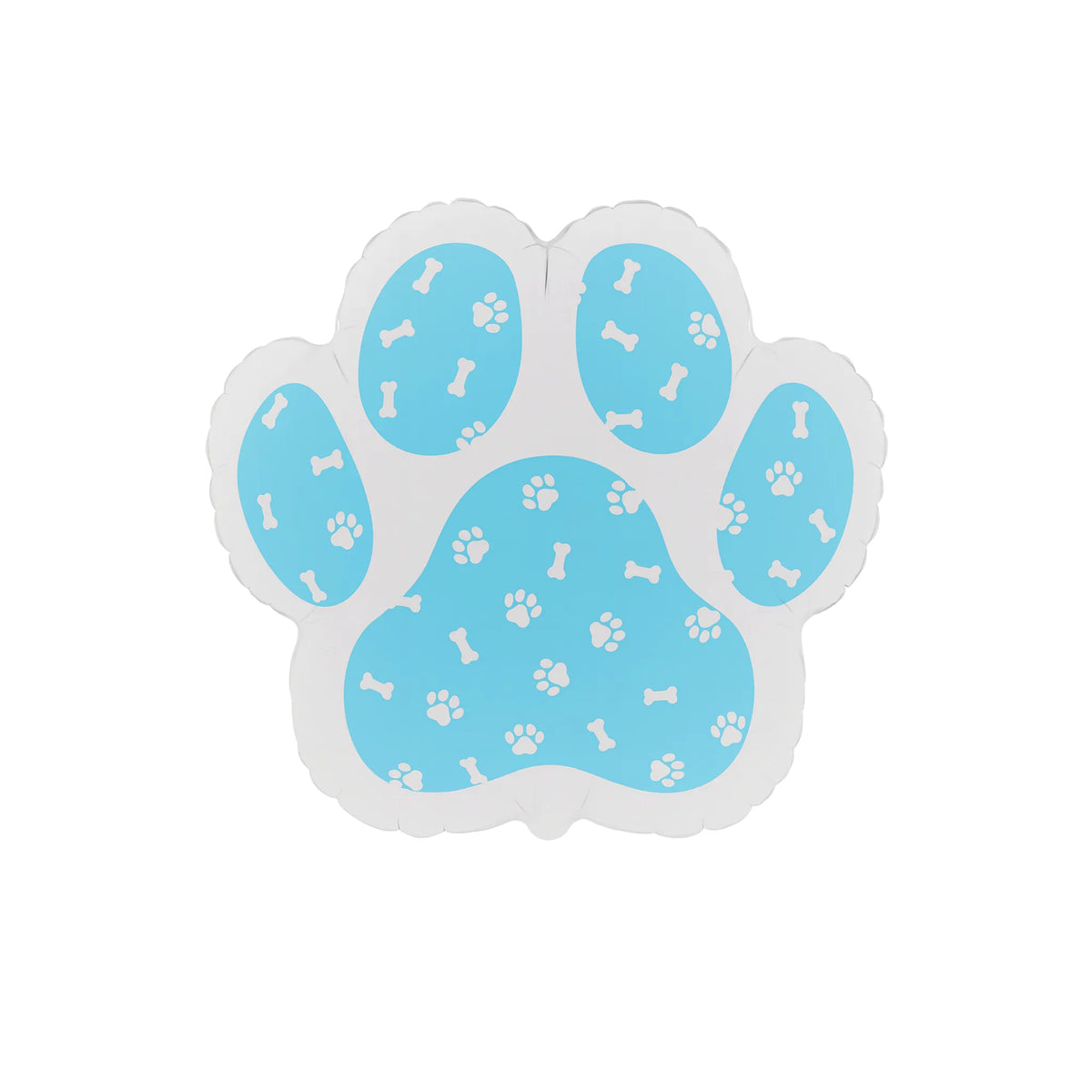 Blue Paw Print Foil Balloon with bone pattern, 20-inch