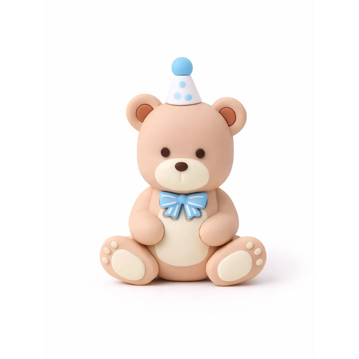 Blue Teddy Bear Cake Topper for Baby Shower