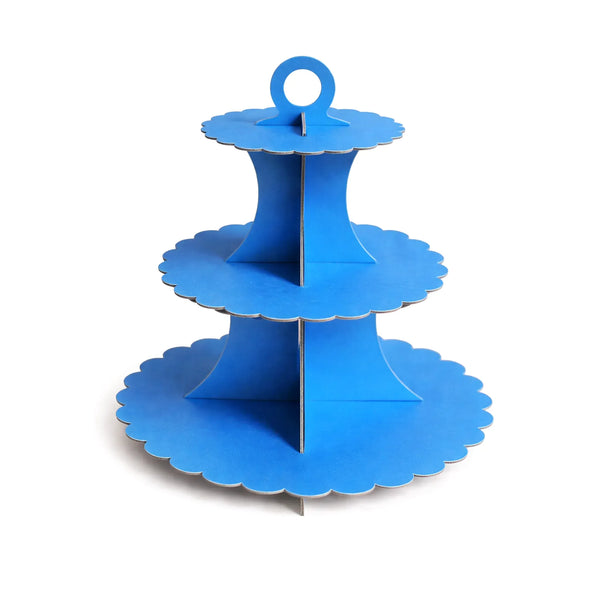 3 Tier Scalloped Paper Cupcake Stand 14 Inch