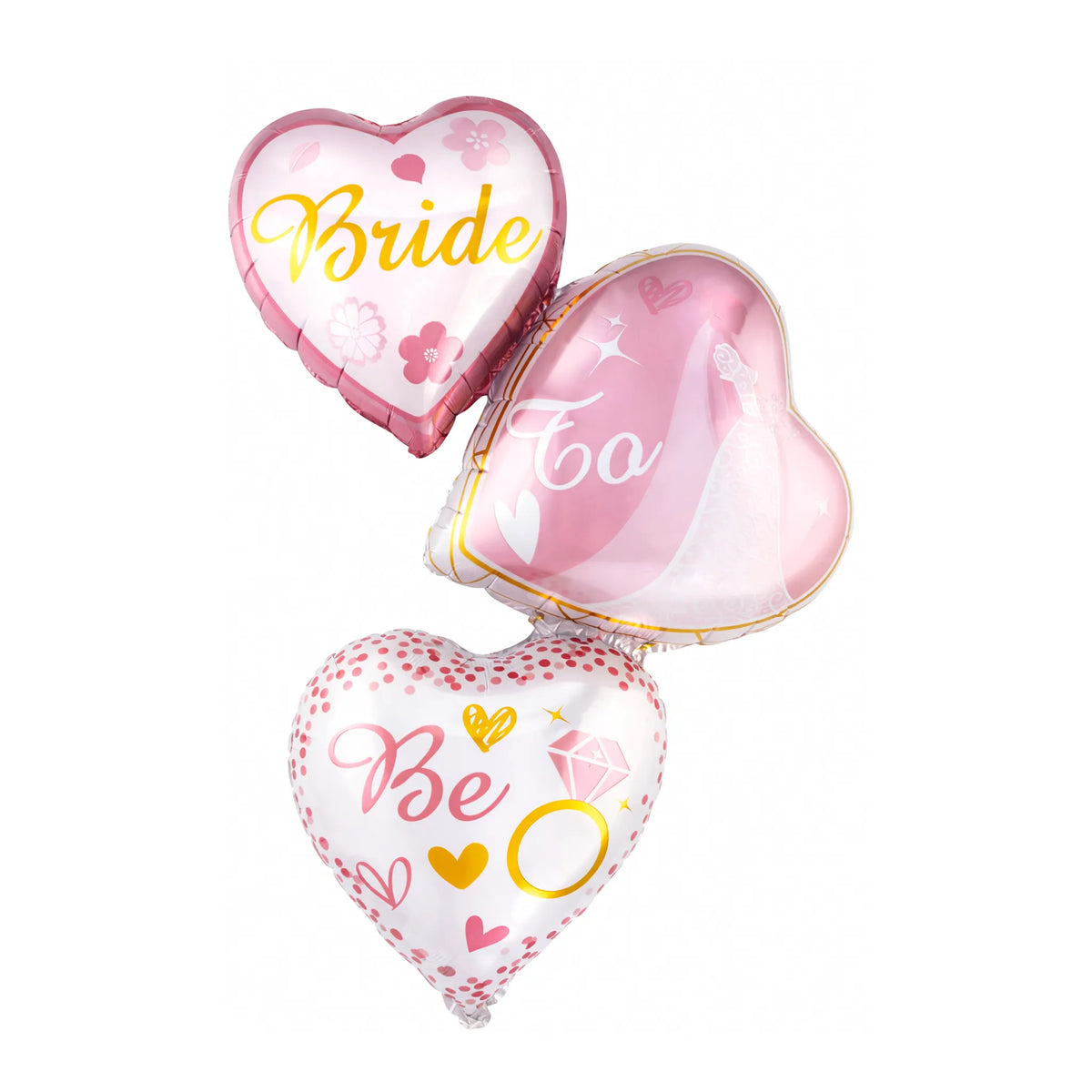 Bride To Be Heart Foil Balloon Bouquet for Bridal Shower and Bachelorette Party Decorations