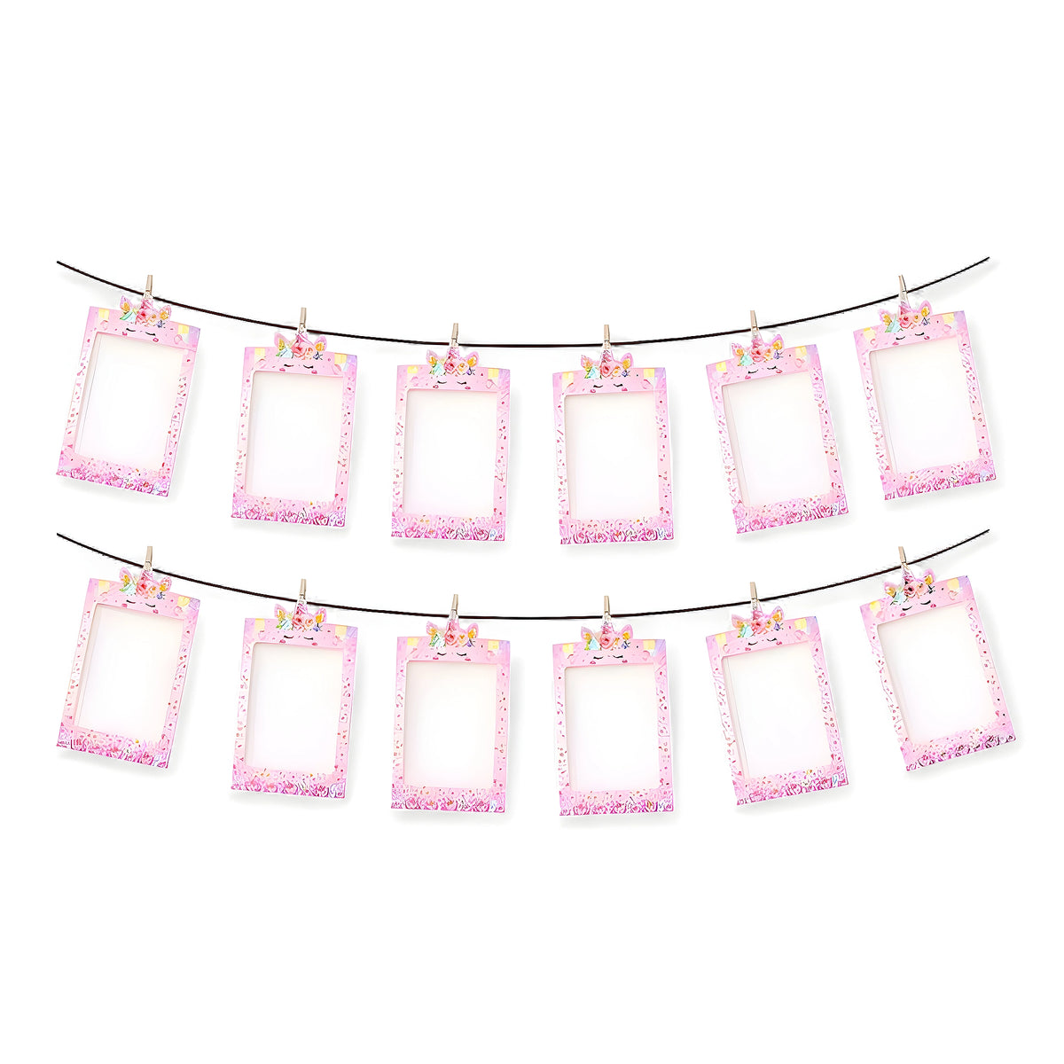Butterfly Birthday Photo Banner with 12 photo frames