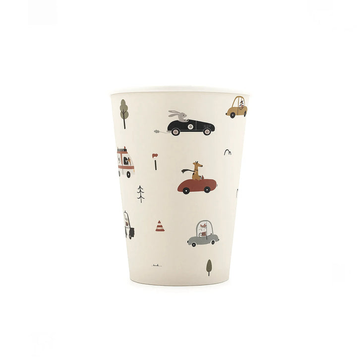 Cars & Animals Paper Cup, 9oz – Animals Driving Cars Design