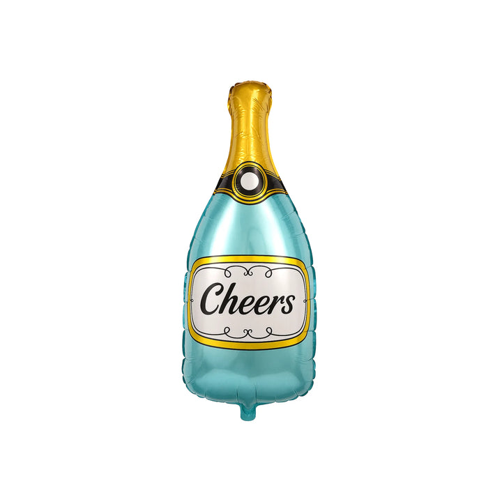 Giant Cheers Champagne Bottle Foil Balloon in Blue, 40.5-inch