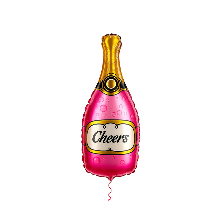 Giant Cheers Champagne Bottle Foil Balloon in Pink, 40.5-inch