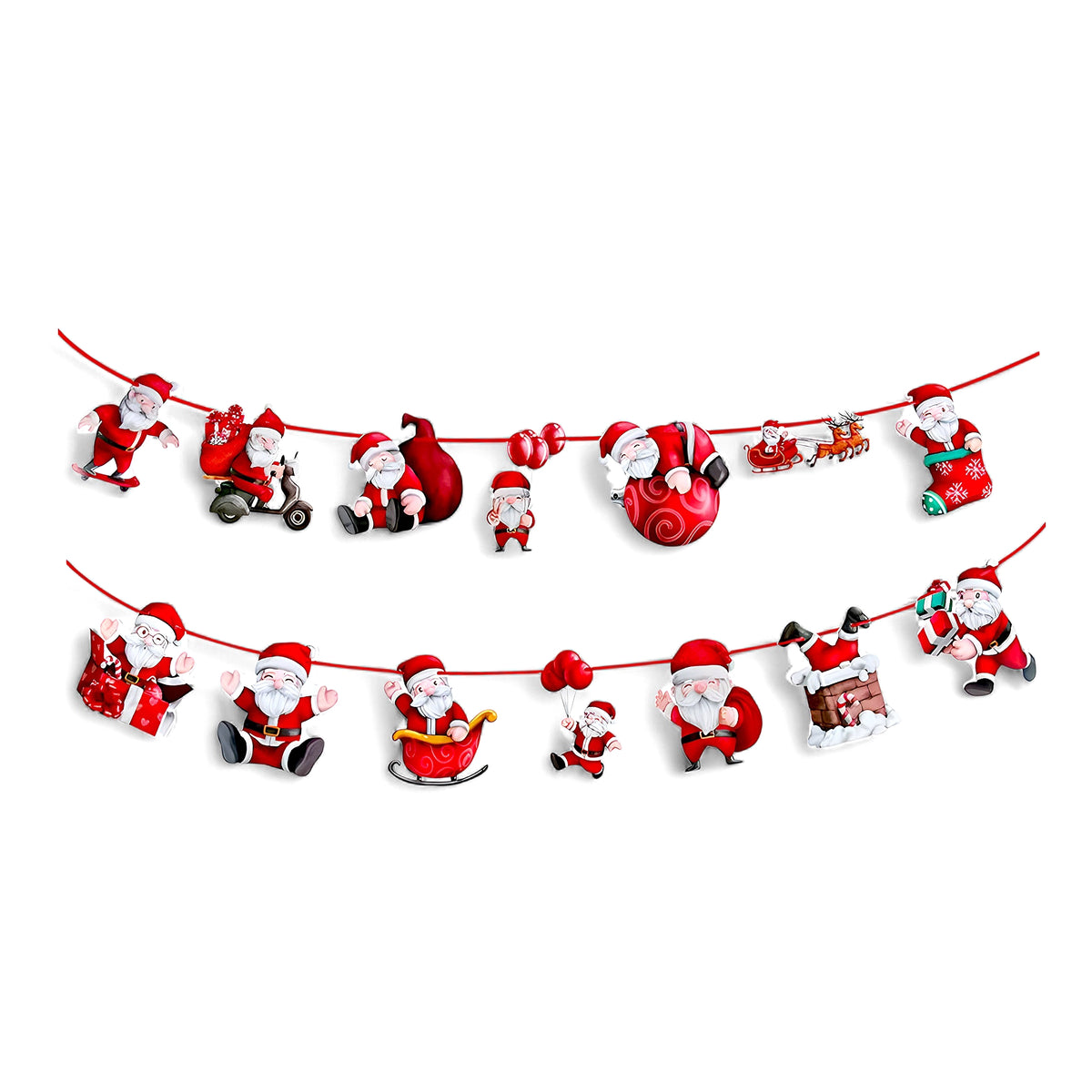Christmas Santa Paper Pull Banner Garland