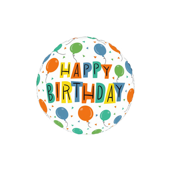Colorful Balloons Happy Birthday Foil Balloon, 18-inch