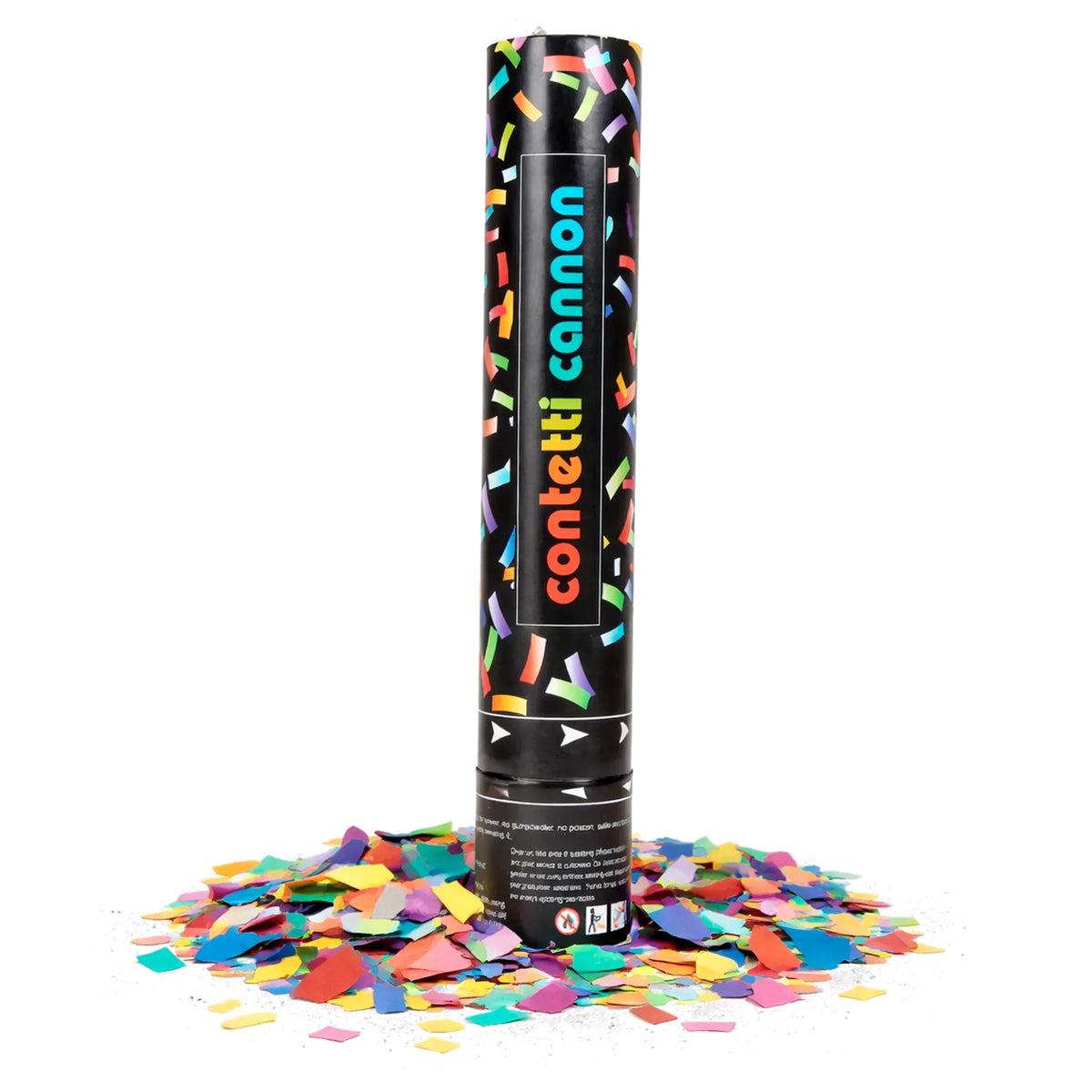 Colorful Confetti Cannon Party Popper with Rainbow Metallic Confetti