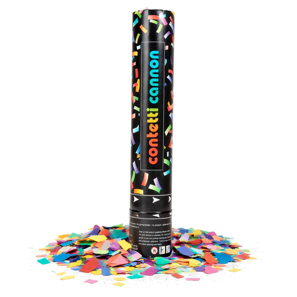 Colorful Confetti Cannon Party Popper with Rainbow Metallic Confetti