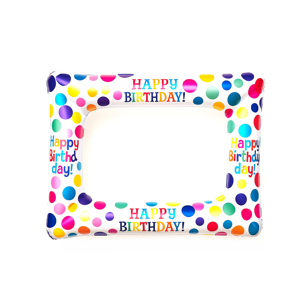 Colorful Polka Dot Happy Birthday Inflatable Photo Frame, 22.5-inch