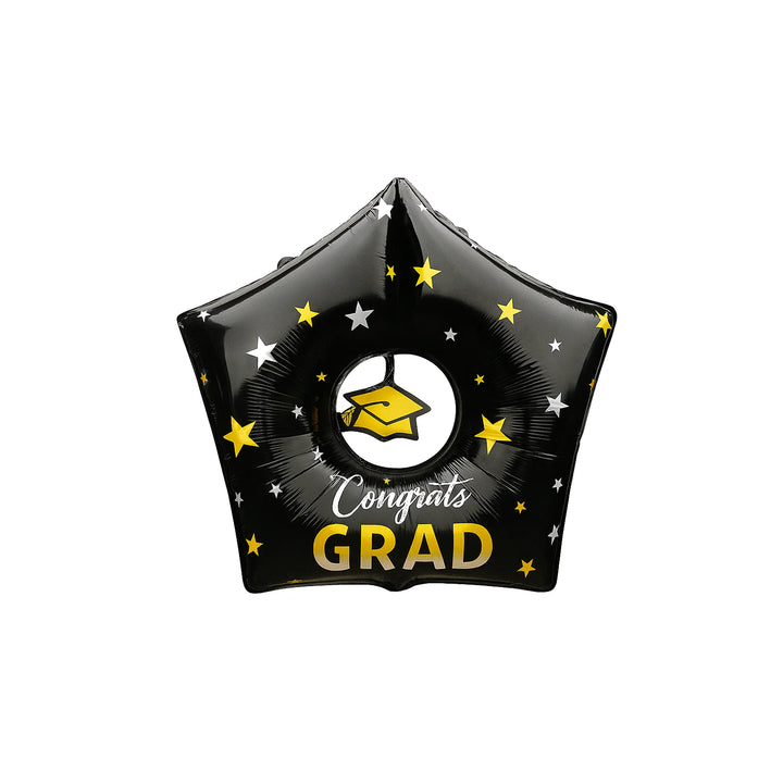 Congrats Grad Star Foil Balloon in Black, 30-inch