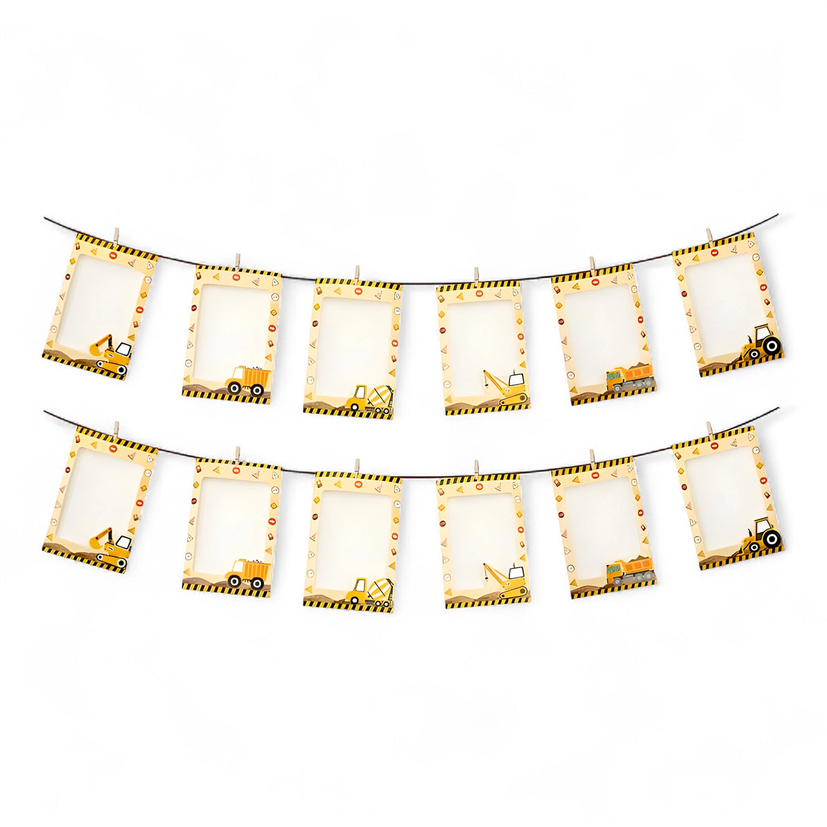 Construction Engineering Car Birthday Photo Banner - 12 Photo Display