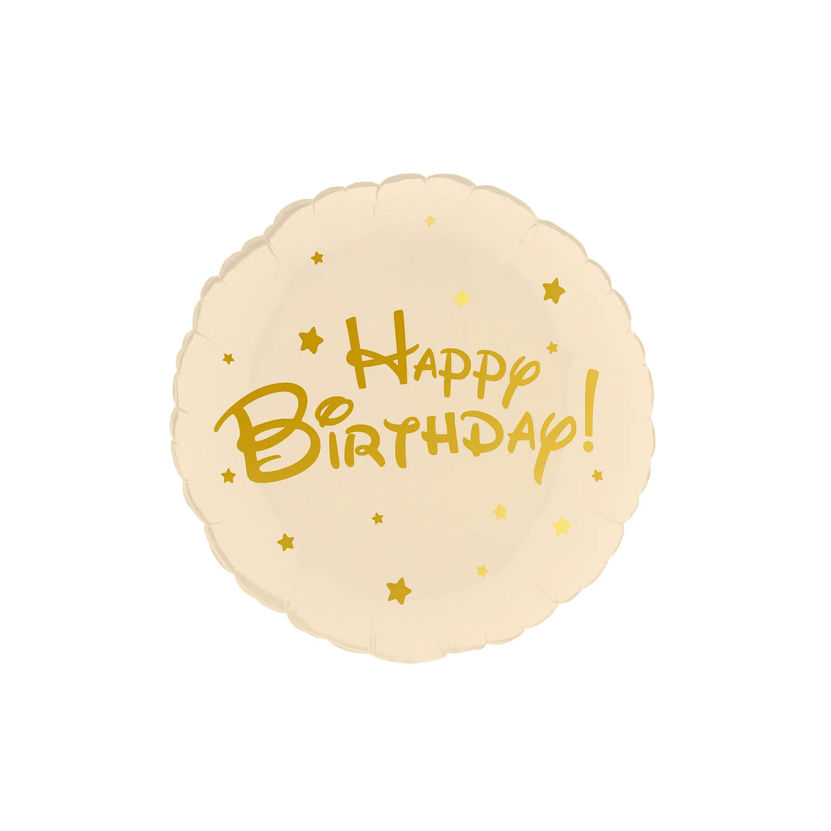 Cream and Gold Happy Birthday Starry Foil Balloon, 18-inch