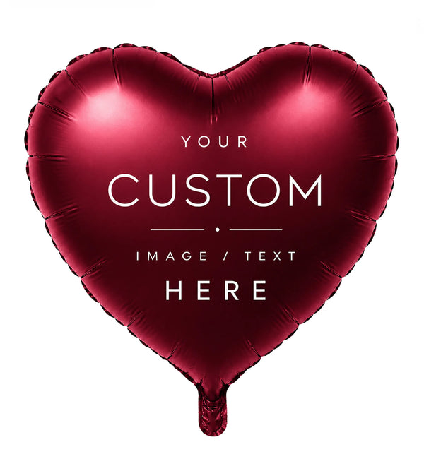 Custom photo balloon printed with a personalized picture, available in heart, round, and star shapes