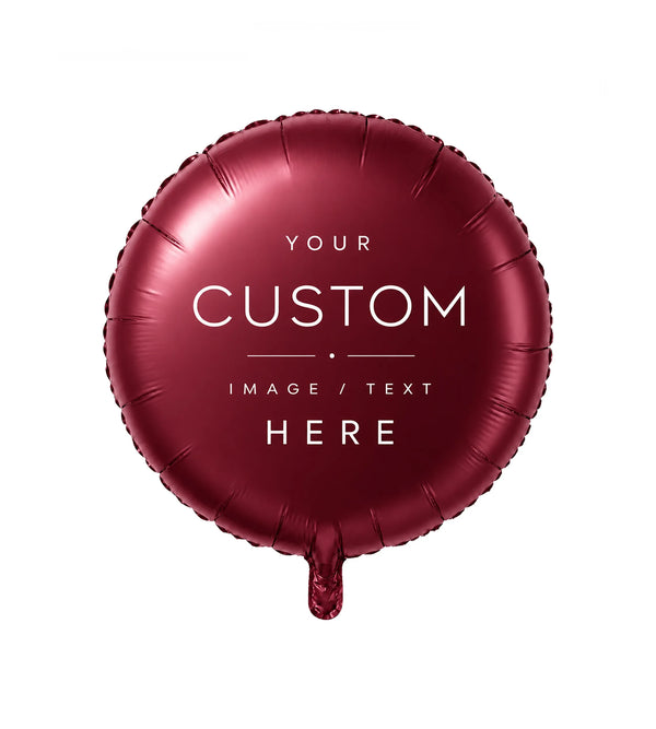 Round foil balloon personalized with your custom text, name, or photo