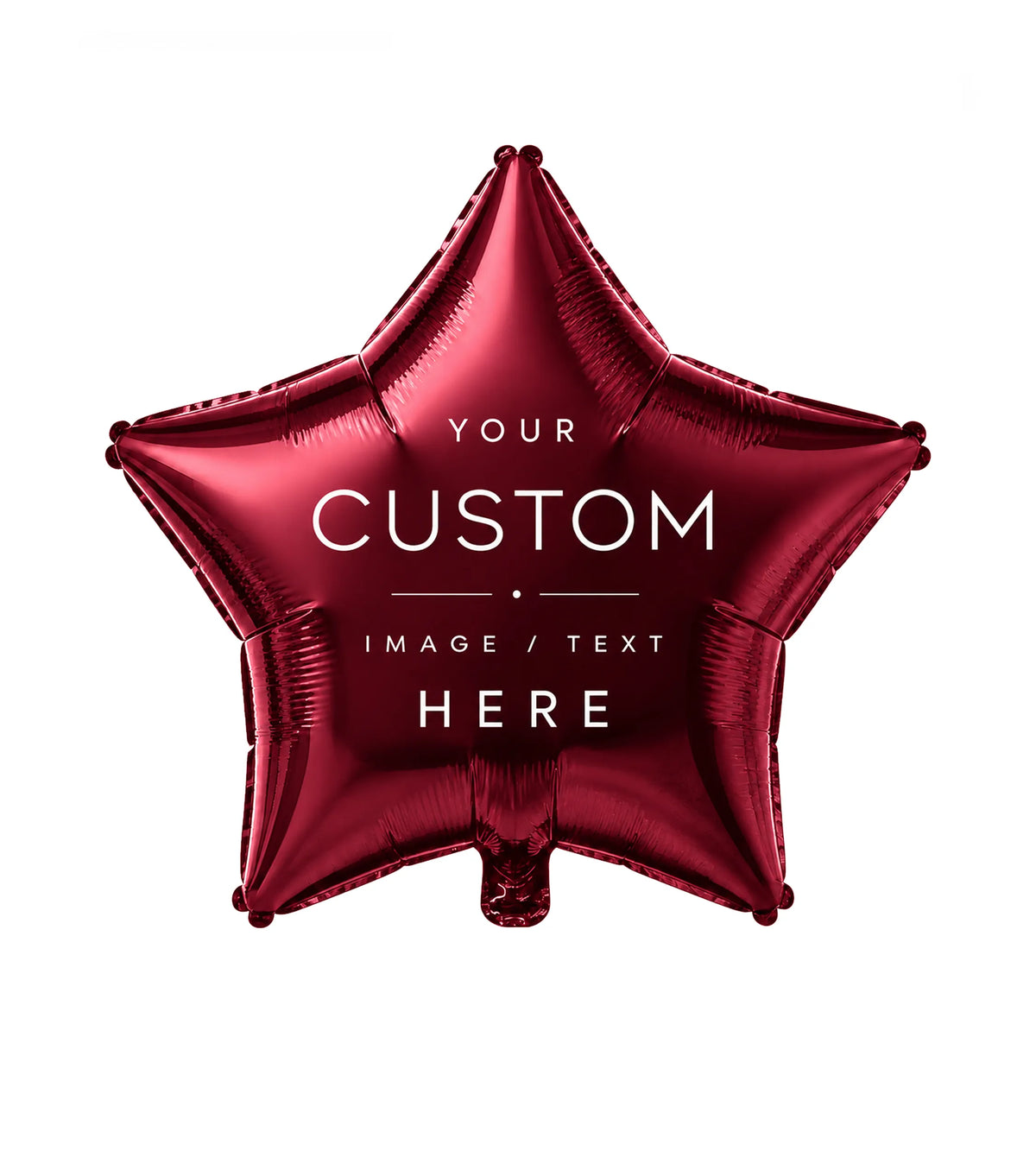 Star-shaped foil balloon personalized with your custom text, name, or photo