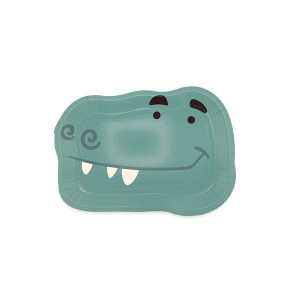 Dinosaur Face Paper Plate, 10.5-inch – Dino Birthday Plate