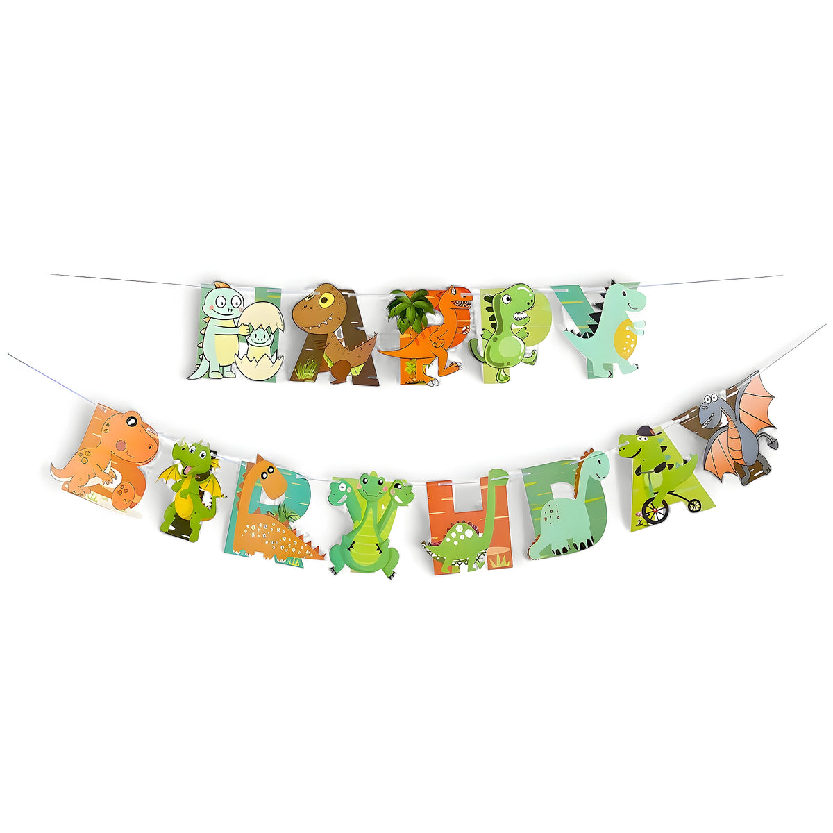 Dinosaur Happy Birthday Banner - Kids' Dino Party Décor