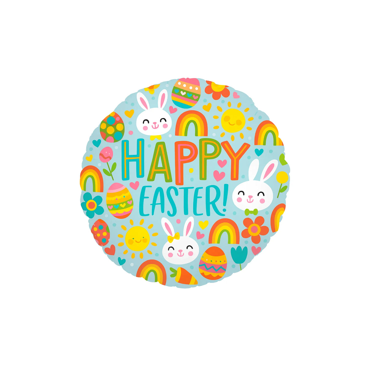 Easter Bunny Basket Round Foil Balloon, 18-inch
